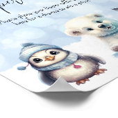Winterkoude buiten Baby shower luier loterij Poster (Hoek)