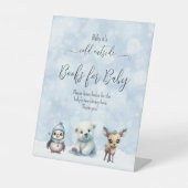 Winterkoude buiten Baby shower Tafelteken Reclamebord Met Voetstuk (Voorkant)