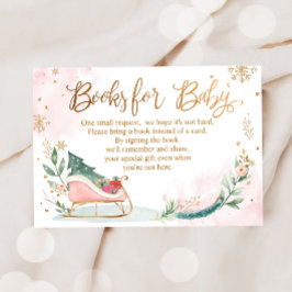 Winterkoude buitenste Baby shower Roze brengt boek Informatiekaartje