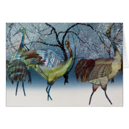 Winterkraan vogelillustratie wenskaart