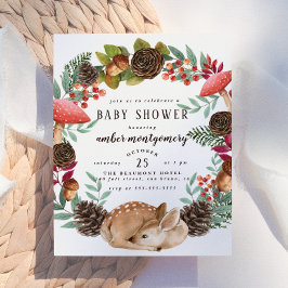 Winterkrans & Babyhert Bosland Baby Shower Uitnodiging Briefkaart