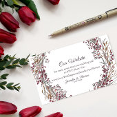 Winterkrans Bloemen Bruiloft Website | Scarlet Red Informatiekaartje