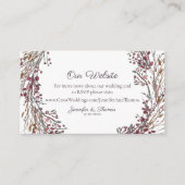 Winterkrans Bloemen Bruiloft Website | Scarlet Red Informatiekaartje (Voorkant)