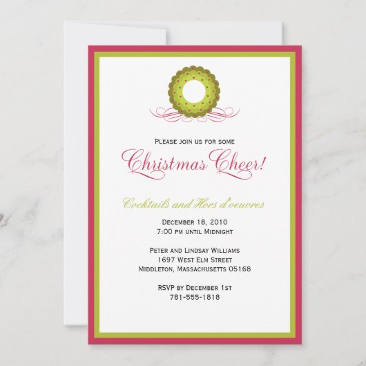 Winterkrans en bessen | Vakantie Kaart (Voorkant)