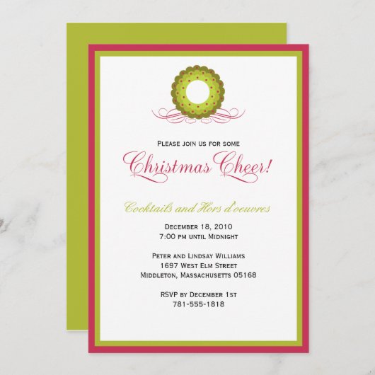 Winterkrans en bessen | Vakantie Kaart (Voorkant / Achterkant)