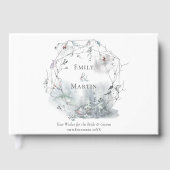 Winterkrans loof feestelijke Waterverven bruiloft Gastenboek (Voorkant)