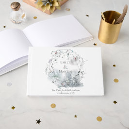 Winterkrans loof feestelijke Waterverven bruiloft Gastenboek