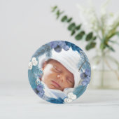 winterkrans nieuwe baby Vrolijk Kerstfeest Feestdagenkaart (Staand voorkant)