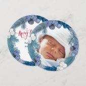 winterkrans nieuwe baby Vrolijk Kerstfeest Feestdagenkaart (Voorkant / Achterkant)