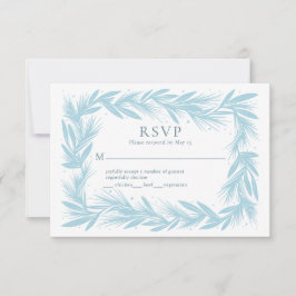 Winterkrans op Witte Moderne Bruiloft RSVP Kaart