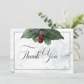 Winterkrans & Rode Kardinaal Bruiloft Bedankkaart (Staand voorkant)