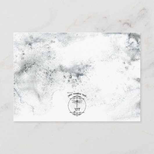 Winterkrans & Rode Kardinaal Details Bruiloft Informatiekaartje (Achterkant)