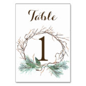 Winterkrans Trouwtafel Nummer Kaart (Voorkant)