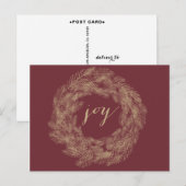 WINTERKRANS | VREUGDE | STIJLVOL VAKANTIE BRIEFKAA FEESTDAGENKAART (Voorkant / Achterkant)