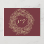 WINTERKRANS | VREUGDE | STIJLVOL VAKANTIE BRIEFKAA FEESTDAGENKAART (Voorkant)