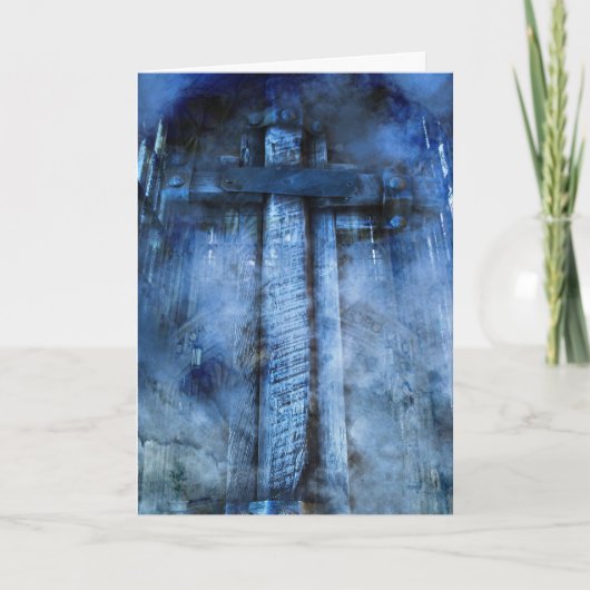 Winterkruis Feestdagen Kaart (Voorkant)