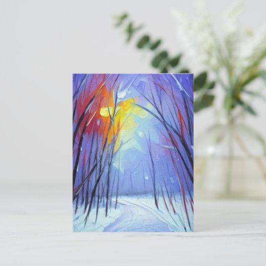 winterkunst briefkaart (Staand voorkant)