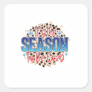 Winterkunst is het seizoen waarin je gek wordt vierkante sticker