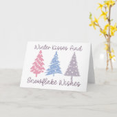 Winterkusjes en sneeuwvlokwensen kaart (Gele Bloem)