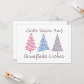 Winterkusjes en sneeuwvlokwensen kaart (Voorkant / Achterkant in situ)