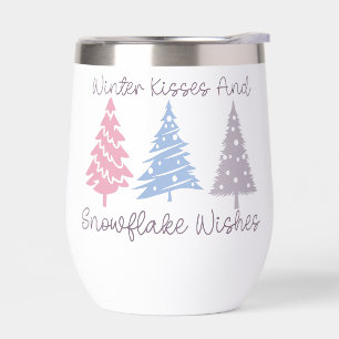 Winterkussen en sneeuwvlok wensen