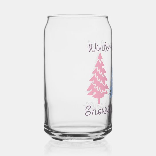 Winterkussen en sneeuwvlok wensen blikvorm glas (Rechts)