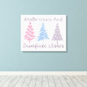 Winterkussen en sneeuwvlok wensen canvas afdruk (Insitu (Houten vloer))