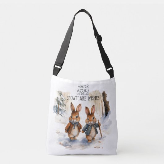 Winterkussen en sneeuwvlok wensen crossbody tas (Voorkant)