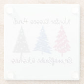 Winterkussen en sneeuwvlok wensen glazen onderzetter (Achterkant)