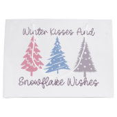 Winterkussen en sneeuwvlok wensen groot cadeauzakje (Voorkant)