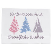 Winterkussen en sneeuwvlok wensen groot cadeauzakje (Achterkant)