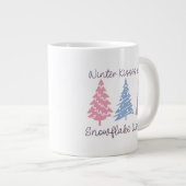 Winterkussen en sneeuwvlok wensen grote koffiekop (Voorkant rechts)