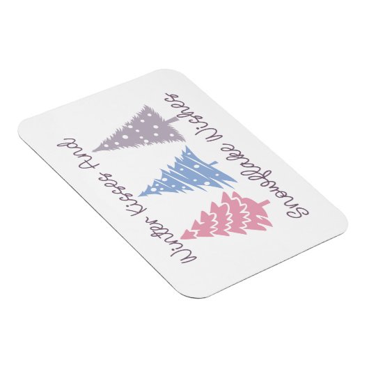 Winterkussen en sneeuwvlok wensen magneet (Rechterzijde)