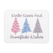 Winterkussen en sneeuwvlok wensen magneet (Horizontaal)
