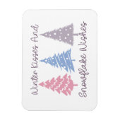 Winterkussen en sneeuwvlok wensen magneet (Verticaal)