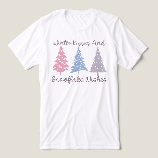 Winterkussen en sneeuwvlok wensen Tri-Blend shirt (Design voorkant)