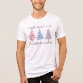 Winterkussen en sneeuwvlok wensen Tri-Blend shirt (Voorkant)