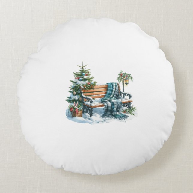 Winterkussen Rond Kussen (Voorkant)