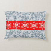 Winterkussenontwerp met sneeuwvlokken en ijs. accent kussen (Achterkant)