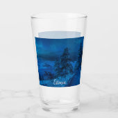 Winterkust van het zee in maanlicht glas (Achterkant)
