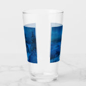 Winterkust van het zee in maanlicht glas (Links)