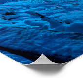 Winterkust van het zee in maanlicht poster (Hoek)