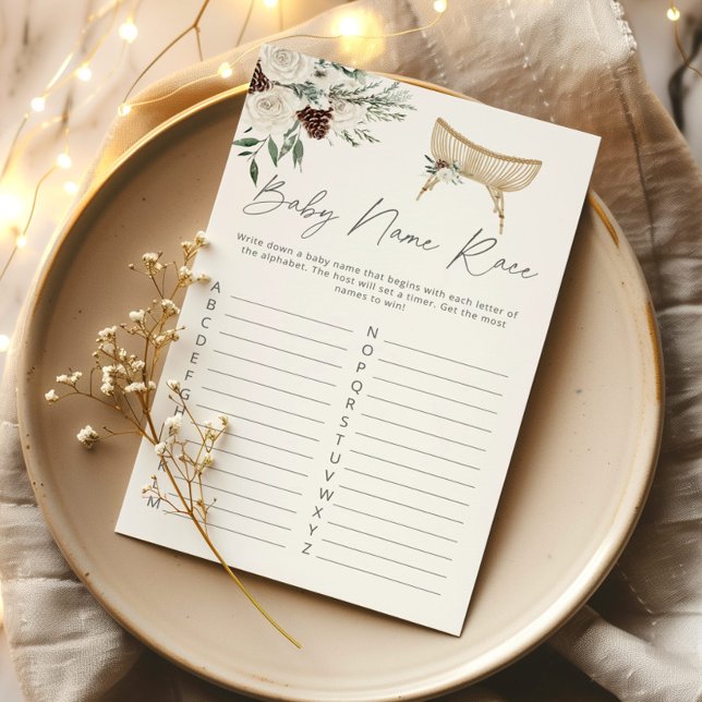 Winterkwekerij baby naam race baby shower spel (Creator heeft geüpload)