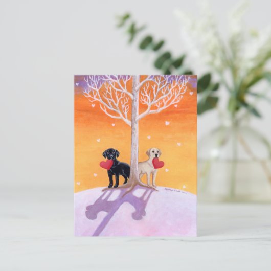 Winterlabradors Briefkaart (Staand voorkant)