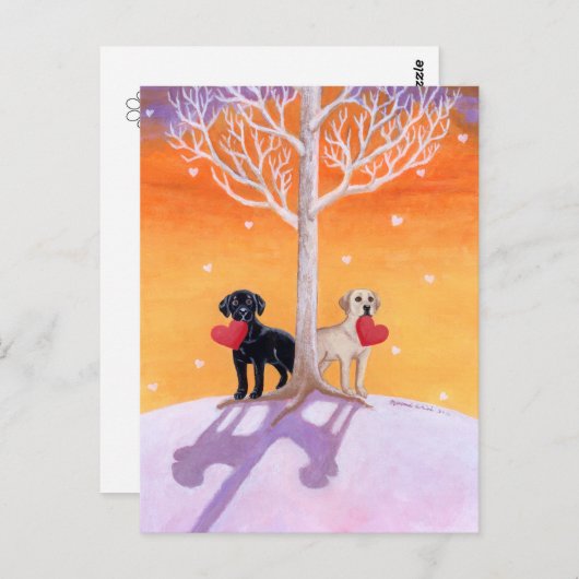 Winterlabradors Briefkaart (Voorkant / Achterkant)