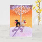 Winterlabradors Kaart (Gele Bloem)