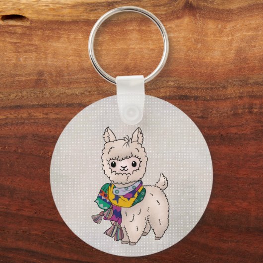 Winterlama Button Sleutelhanger (Achterkant)