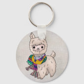 Winterlama Button Sleutelhanger (Voorkant)