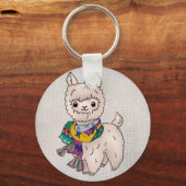 Winterlama Button Sleutelhanger (Voorkant)