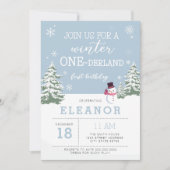 winterland 1e verjaardag uitnodiging (Voorkant)